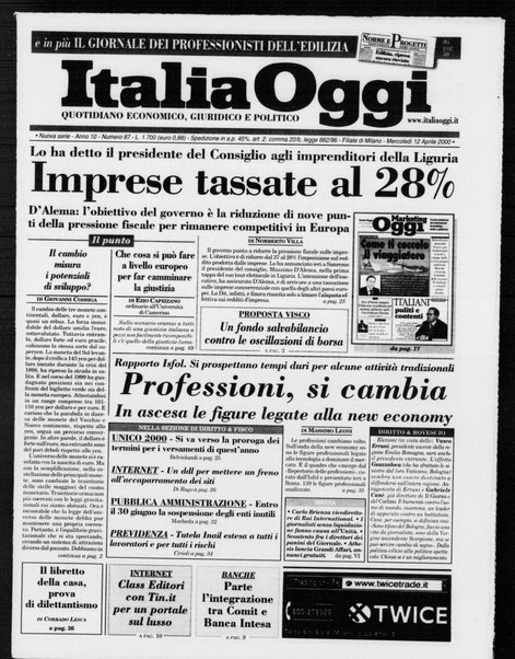 Italia oggi : quotidiano di economia finanza e politica